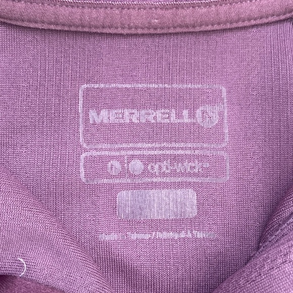 Merrell opti wick 1/4 zip Purple Ribbed Fitted long sleeve shirt size medium - Picture 10 of 10